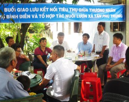 Kết nối giao thương giữa tiểu thương chợ Bình Điền và tổ hợp tác nuôi lươn xã Tân Phú Trung, huyện Củ Chi